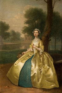 金色女人的画像，1785年。 作者 亚瑟·戴维斯（Arthur Devis）