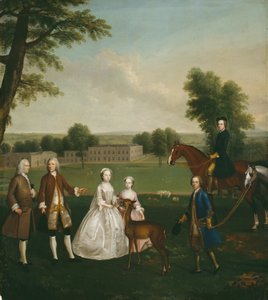 托马斯-李斯特和家人在吉斯伯恩公园，174041。 作者 亚瑟·戴维斯（Arthur Devis）