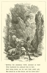 Sir Calidore, Knight Of Courtesy, Beast With A Thousand Tongues (engraving)