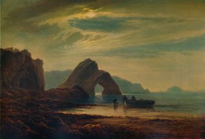 Tenby的Gilters Point，月光下，1872-1874年，1935年