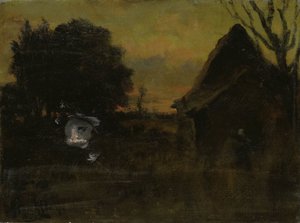 日落时分 作者 亚瑟·霍克斯利（艺术家签名）