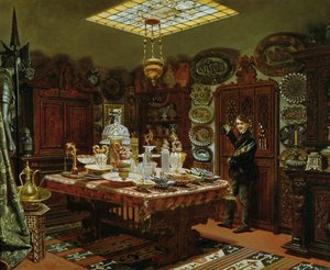 1856年Monsuur Sauvageot收藏室的内部 作者 亚瑟·亨利·罗伯茨
