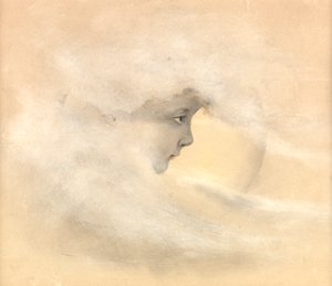 彼得潘，或月亮中的男孩，c.1910（铅笔，钢笔和墨水，纸上的卫生纸）