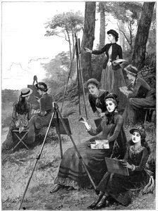 一位女士素描俱乐部，1885年。