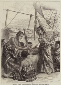 非洲妇女在HMS Lynx上剥夺小米 作者 亚瑟·霍普金斯