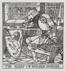 汉斯·克里斯蒂安·安徒生：Holger Danske（石版画） 作者 亚瑟·约瑟夫·加斯金