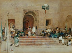 科普图亚国王和乞丐女佣（纸上水彩画） 作者 亚瑟·梅尔维尔