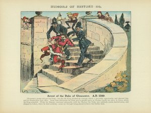 格洛斯特公爵被捕。公元 1389 年（彩色石版画） 作者 阿瑟·莫兰德