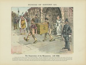 取缔修道院。公元 1536 年（彩色石印版） 作者 阿瑟·莫兰德