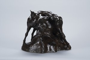 彪马（Puma）携带鹿Car体，约1900年（青铜）