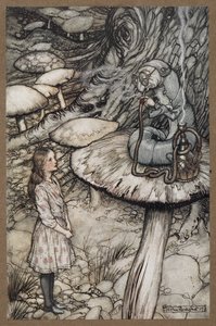 Alice talking to the Caterpillar who is sitting on a mushroom smoking a pipe   1452744   zh       chinese Successfully Translated  Original: Allegory of Justice, detail of the vault (fresco) Translat: Allegory of Justice, detail of the vault (fresco) 13995 作者 亚瑟·拉克汉姆（Arthur Rackham）