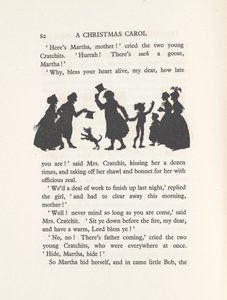 &39;Bob Cratchit和Tiny Tim&39;，1915年（版画） 作者 亚瑟·拉克汉姆（Arthur Rackham）