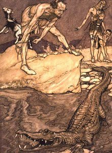 鳄鱼 作者 亚瑟·拉克汉姆（Arthur Rackham）