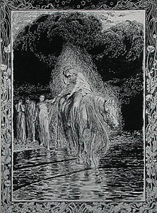 跨越河流 作者 亚瑟·拉克汉姆（Arthur Rackham）
