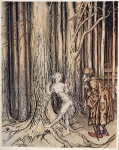 Fitchers Bird，来自格林兄弟的小弟弟和其他故事，1917年 作者 亚瑟·拉克汉姆（Arthur Rackham）