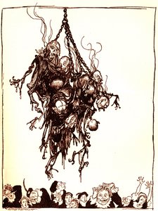 埃德加-爱伦-坡的 "合蛙 作者 亚瑟·拉克汉姆（Arthur Rackham）