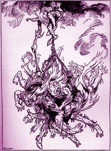 埃德加-爱伦-坡的 "合蛙 作者 亚瑟·拉克汉姆（Arthur Rackham）