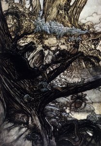 亚瑟·拉克汉姆 (1867-1939) 为威廉·莎士比亚的夏夜之梦绘制的插图 作者 亚瑟·拉克汉姆（Arthur Rackham）