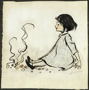 Little Polly Flinders（笔和墨水和纸上的wc） 作者 亚瑟·拉克汉姆（Arthur Rackham）