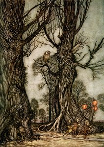 彼得潘在肯辛顿花园 作者 亚瑟·拉克汉姆（Arthur Rackham）