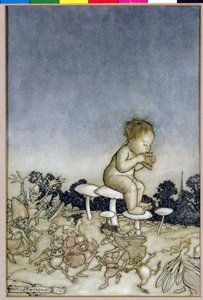 彼得潘是仙女乐团，插图来自肯辛顿花园的彼得潘，由JM巴里，1806年（笔和墨水在纸上） 作者 亚瑟·拉克汉姆（Arthur Rackham）
