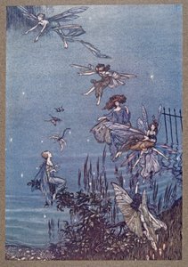 蛇纹石的仙女，来自JM Barrie（1860  -  1937）在肯辛顿花园的小飞侠，酒吧。 1906年 作者 亚瑟·拉克汉姆（Arthur Rackham）