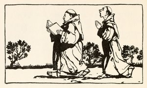 Hag坐在墙上，来自爱尔兰童话故事中的Morgans Frenzy 作者 亚瑟·拉克汉姆（Arthur Rackham）