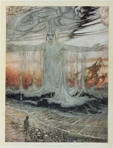 1912年Heinemann出版的“Aesop&39;s Fables”中的“海难与海难” 作者 亚瑟·拉克汉姆（Arthur Rackham）
