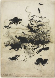 鹪鹩与熊 作者 亚瑟·拉克汉姆（Arthur Rackham）