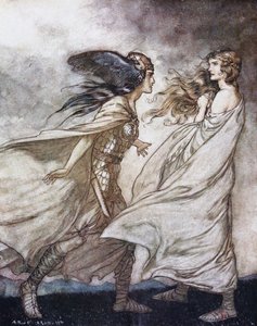 环在你手上。理查德·瓦格纳（Richard Wagner）的《齐格弗里德与众神的暮光》插图， 作者 亚瑟·拉克汉姆（Arthur Rackham）