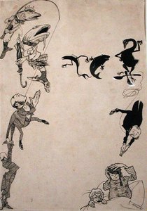 Tit for Tat，卡塞尔杂志的插图，1902年出版（纸上笔墨）（见202130）。 作者 亚瑟·拉克汉姆（Arthur Rackham）