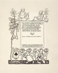 标题页，来自Alices Adventures in Wonderland，作者：Lewis Carroll，pub.1907 作者 亚瑟·拉克汉姆（Arthur Rackham）