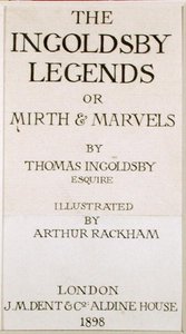 英戈兹比传奇，或欢乐与奇迹》的扉页，作者托马斯-英戈兹比，1898年出版（纸上笔墨）。 作者 亚瑟·拉克汉姆（Arthur Rackham）