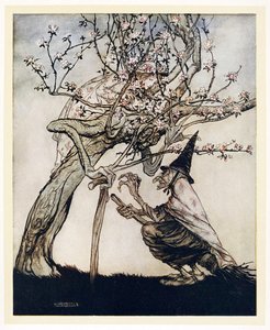我的树！我的树啊！你看过我顽皮的小女仆吗？来自English Fairy Tales，pub。 1922年 作者 亚瑟·拉克汉姆（Arthur Rackham）