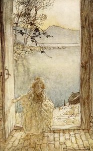 在Friedrich de laMotteFouqué的Undine 作者 亚瑟·拉克汉姆（Arthur Rackham）