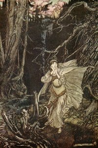 在Friedrich de laMotteFouqué的Undine 作者 亚瑟·拉克汉姆（Arthur Rackham）