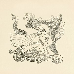 Undine从喷泉中站起来哭泣，来自《Undine》。 作者 亚瑟·拉克汉姆（Arthur Rackham）