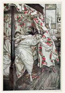 金星和猫，来自&39;伊索寓言&39;的插图，由Heinemann出版，1912年（彩色光刻） 作者 亚瑟·拉克汉姆（Arthur Rackham）