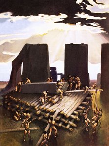 巨石阵的建造，1978 年的想象 作者 阿瑟·兰森