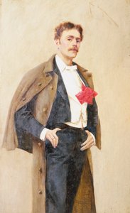 亚瑟·沃德尔 (Arthur Wardle) 本人（面板油画）