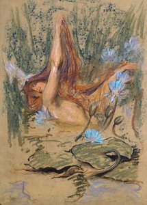 Nymphea，c.1890（纸上蜡笔、铅笔和水彩）
