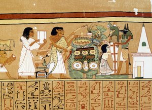 埃及艺术：死者的木乃伊得到最后的照顾。