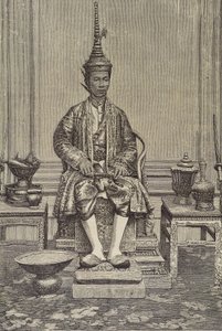 朱拉隆功或拉玛五世（1853-1910 年）。查克里家族统治下的暹罗第五位君主。雕刻。私人收藏 作者 艺术家未知