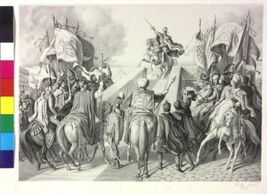 奥地利的斐迪南一世于 1830 年 9 月 28 日在布拉迪斯拉发向匈牙利国王加冕。1830年9月 作者 艺术家未知