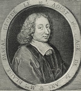 布莱斯-帕斯卡尔（1623-1662 年）。法国数学、物理学家和哲学家。雕刻
