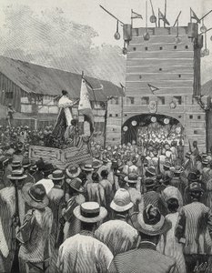 菲律宾（1899 年）。马尼拉的抗议活动。雕刻 作者 艺术家未知