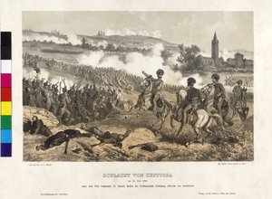1866 年 6 月 24 日的库斯托扎战役1866年6月 作者 艺术家未知