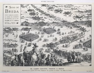 The campo espanol frente a Breda: direct reproduction of the sexto fragmento del grabado de Callot "Le Siege de Breda"（西班牙乡村和布雷达：直接复制卡洛版画《布雷达之围》的第六部分） 作者 艺术家未知