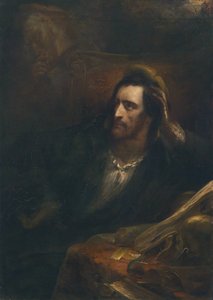浮士德在他的书房里，右下署名并注明日期为 Ary Scheffer 1831 作者 艾瑞·谢弗（Ary Scheffer）