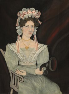 可能是威廉-谢尔顿夫人，约 1831 年（木板油画） 作者 Asahel L. Powers